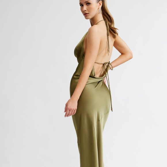 Chic Backless Olive Green Dress - Picture 4 of 7